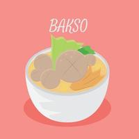 illustration vektor design av köttbulle eller bakso från indonesiska mat