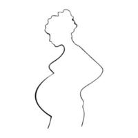 gravid flicka silhuett vektor