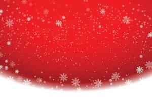 Schneeflocken und Schneefälle auf einem kalten roten Winterhintergrund. vektor