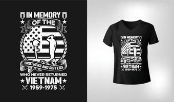 i minne av de bröder och systrar vem aldrig returnerad vietnam 1959-1975 t-shirt design vektor