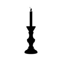 Kerzenhalter-Silhouette. Schwarz-Weiß-Icon-Design-Elemente auf isoliertem weißem Hintergrund vektor