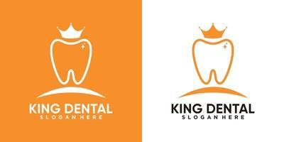 dental kung logotyp design med kreativ begrepp och linje konst stil vektor
