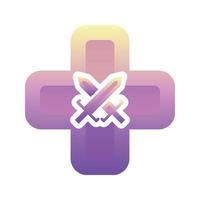 Schwert medizinisches Logo Farbverlauf Design Vorlage Symbolelement vektor