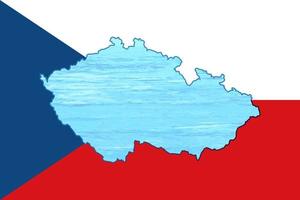 Übersichtskarte der Tschechischen Republik mit dem Bild der Nationalflagge. Eis in der Karte. Vektor-Illustration. Energiekrise. vektor