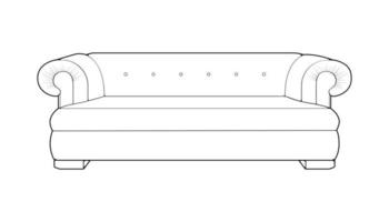 sofa oder couch line art illustrator. umriss möbel für wohnzimmer. Vektor-Illustration. vektor