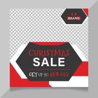weihnachtsverkauf social media post vorlage oder winterfest verkaufsförderung banner design vektor