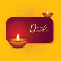 indisk religiös festival diwali lampor kort bakgrund vektor