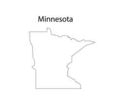 Minnesota-Kartenlinie Kunstvektorillustration vektor