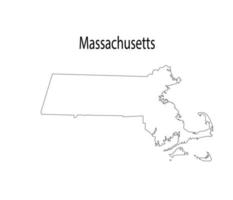 massachusetts Karta linje konst vektor illustration