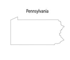 Pennsylvania Karta linje konst vektor illustration