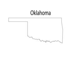Oklahoma Karta linje konst vektor illustration