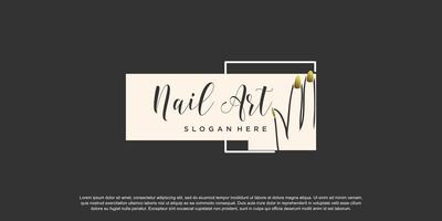 nagellack-logo-design-vorlage mit kreativem abstrakten stil vektor