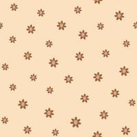 Boho-Herbst-Sonnenblumen-Muster. Boho fallen floral nahtlose Muster. kleiner sonnenblumenhintergrund. süßer pastellbrauner Druck. Cartoon-Sonnenblume-Illustration. Gemütliches Herbsttextil, Vektoroberflächendesign. vektor