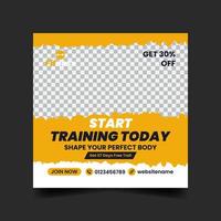 Fitnesstraining Fitnessstudio Social Media Post Design vektor