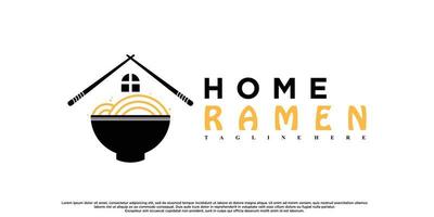 spaghetti eller Ramen logotyp design med unik begrepp premie vektor