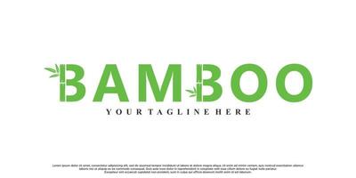 bambu logotyp design med kreativ begrepp premie vektor
