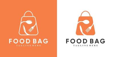 Food- und Bag-Logo-Design mit einzigartigem Konzept-Premium-Vektor vektor