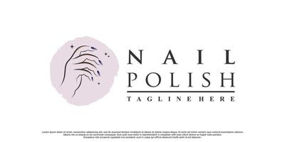 nagellack eller nagelstudio logotyp design för skönhetssalong med modern koncept premium vektor