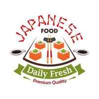 japansk dagligen färsk mat vektor märka emblem