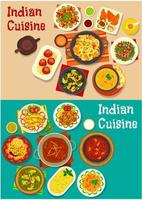 indisk kök traditionell middag ikon vektor