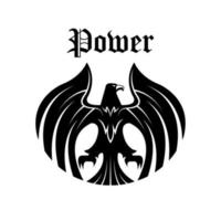 rundes Symbol des schwarzen Adlers für heraldisches Design vektor