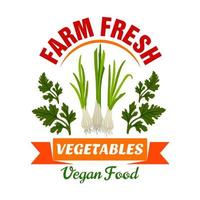 Zwiebel Lauch. Farm frisches veganes Gemüseprodukt vektor