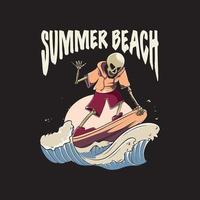 sommerstrandschädelillustration für t-shirt design vektor