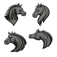 häst huvud heraldisk emblem vektor