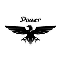 heraldisches schwarzes Adler- oder Geiervektorsymbol vektor