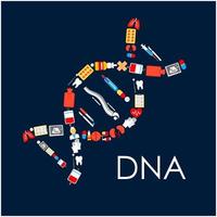 dna-symbolposter von medizinischen artikeln vektor