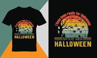 Lycklig halloween sortera Citat typografi t-shirt mall design vektor