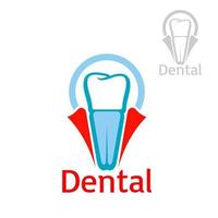 Zahngesundheit Zahnimplantat Vektor Icon Emblem