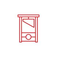 eps10 röd vektor giljotin abstrakt linje konst ikon isolerat på vit bakgrund. rättvisa översikt symbol i en enkel platt trendig modern stil för din hemsida design, logotyp, och mobil Ansökan