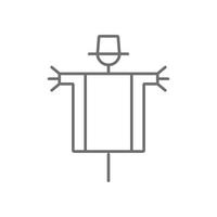 eps10 grå vektor scarecrow abstrakt linje konst ikon isolerat på vit bakgrund. fylld för trädgård översikt symbol i en enkel platt trendig modern stil för din hemsida design, logotyp, och mobil app