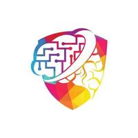 Design des Gehirnverbindungslogos. Logo-Vorlage für digitales Gehirn. Neurologie-Logo denken Ideenkonzept. vektor