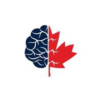 kreatives gehirn- und ahornblatt-logo-design. Kanada-Geschäftszeichen. vektor