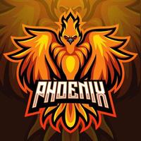 phoenix fågelmaskot. esport-logotypdesign vektor