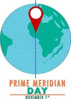 Nullmeridian-Tag-Logo-Konzept vektor