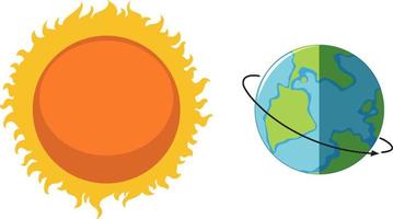 solen och jordplaneten isolerade vektor