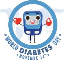 Weltdiabetes-Tag-Logo-Design vektor