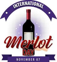 Design des internationalen Merlot-Tag-Logos vektor