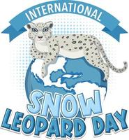 internationell snö leopard logotyp begrepp vektor