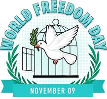 Weltfreiheitstag-Logo-Design vektor