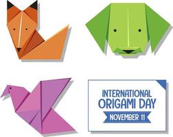 Banner-Design für den internationalen Origami-Tag vektor
