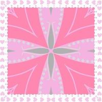 Geometrisches rosa Musterdesign, ideal für Seidenschal, Halstuch, Bandana, Halsbekleidung, Schal, Hijab, Stoff, Textil, Tapete, Teppich oder Decke. Grafik für den Modedruck. Vektor-Illustration. vektor