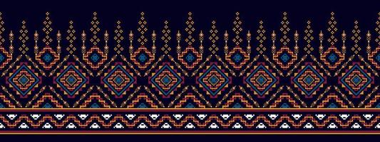 ikat ethnisches nahtloses muster-hauptdekorationsdesign. aztekischer stoffteppich boho mandalas textildekor tapete. Stammes-native Motiv Folk traditionelle Stickerei Vektorgrafiken Hintergrund vektor