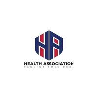 abstrakter Anfangsbuchstabe ha oder ah Logo in blau-roter Farbe isoliert auf weißem Hintergrund angewendet für das Logo des Gesundheitsverbandes auch geeignet für die Marken oder Unternehmen haben den Anfangsnamen ah oder ha. vektor