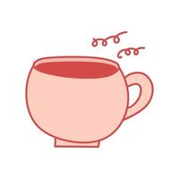 Tee in rosa Becher auf hellem Hintergrund. vektorisoliertes Bild zur Verwendung im Website-Design oder als Druck vektor