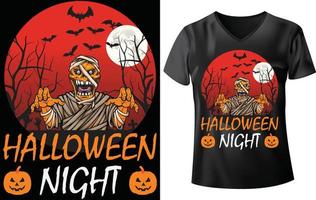 Halloween-T-Shirt-Design, Halloween-Nacht vektor