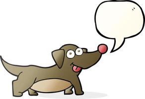 freehand dragen Tal bubbla tecknad serie Lycklig liten hund vektor